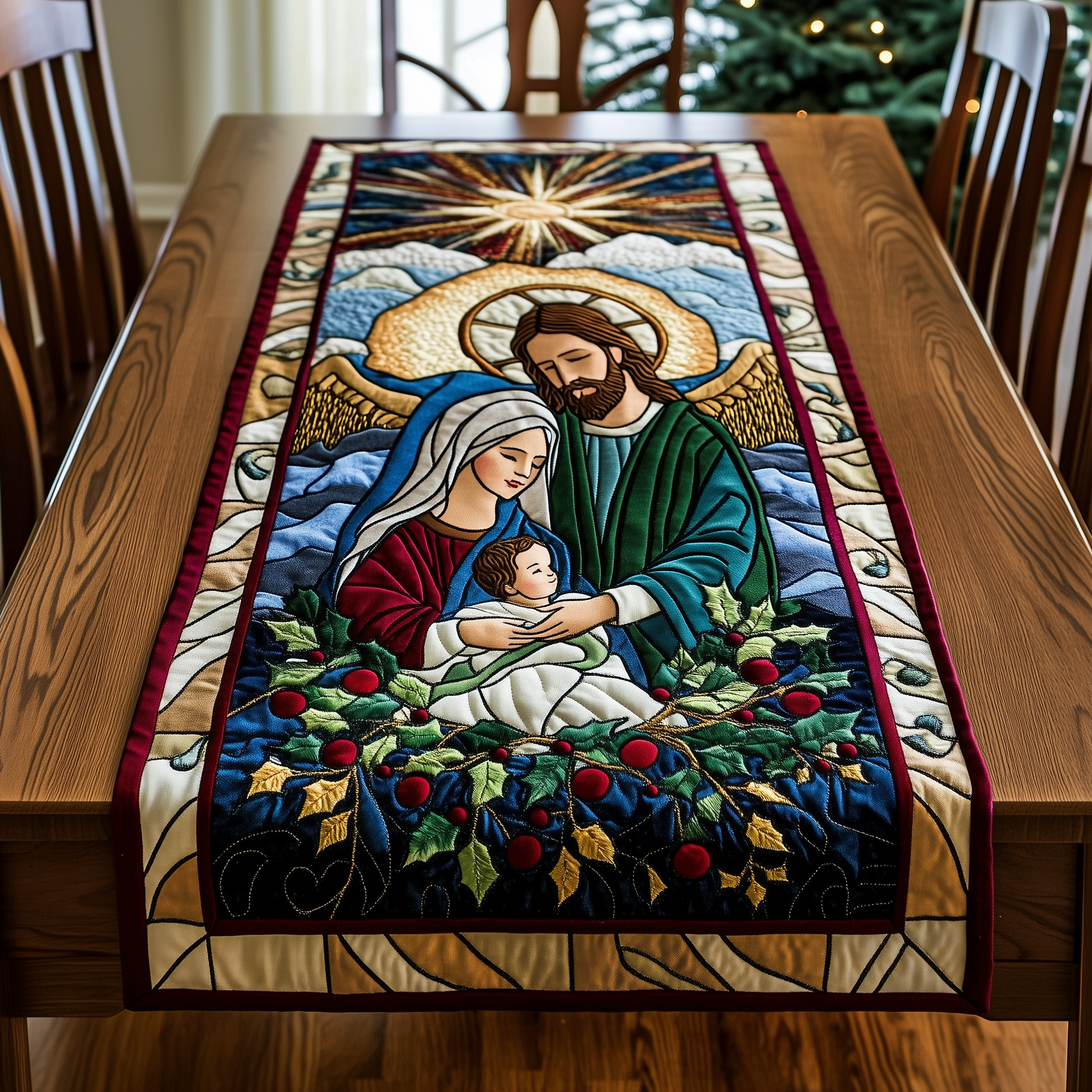 Nativity Quilted Table Runner Best Christmas Dinner Table Decorations Family To Family Christmas Gift Ideas