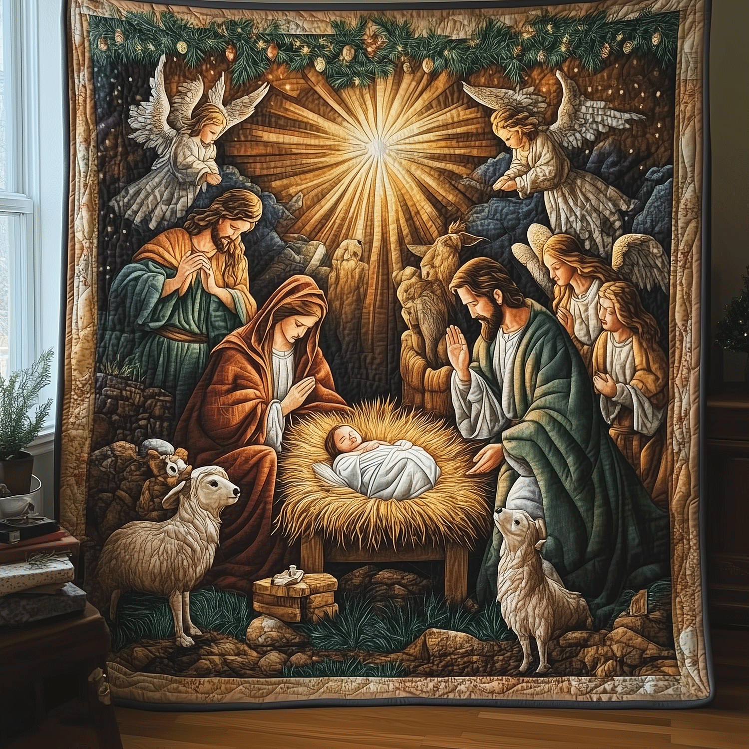 Nativity Scene Quilted Blanket Christmas Bedroom Ideas Christmas Gifts For Grandma