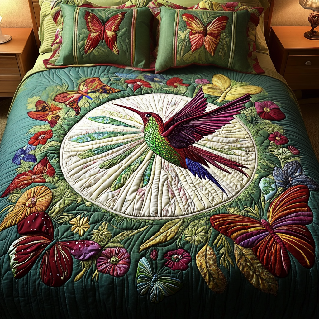 Nature Bliss Quilted Bedding Set Best King Sheets Hummingbird Gifts For Dad