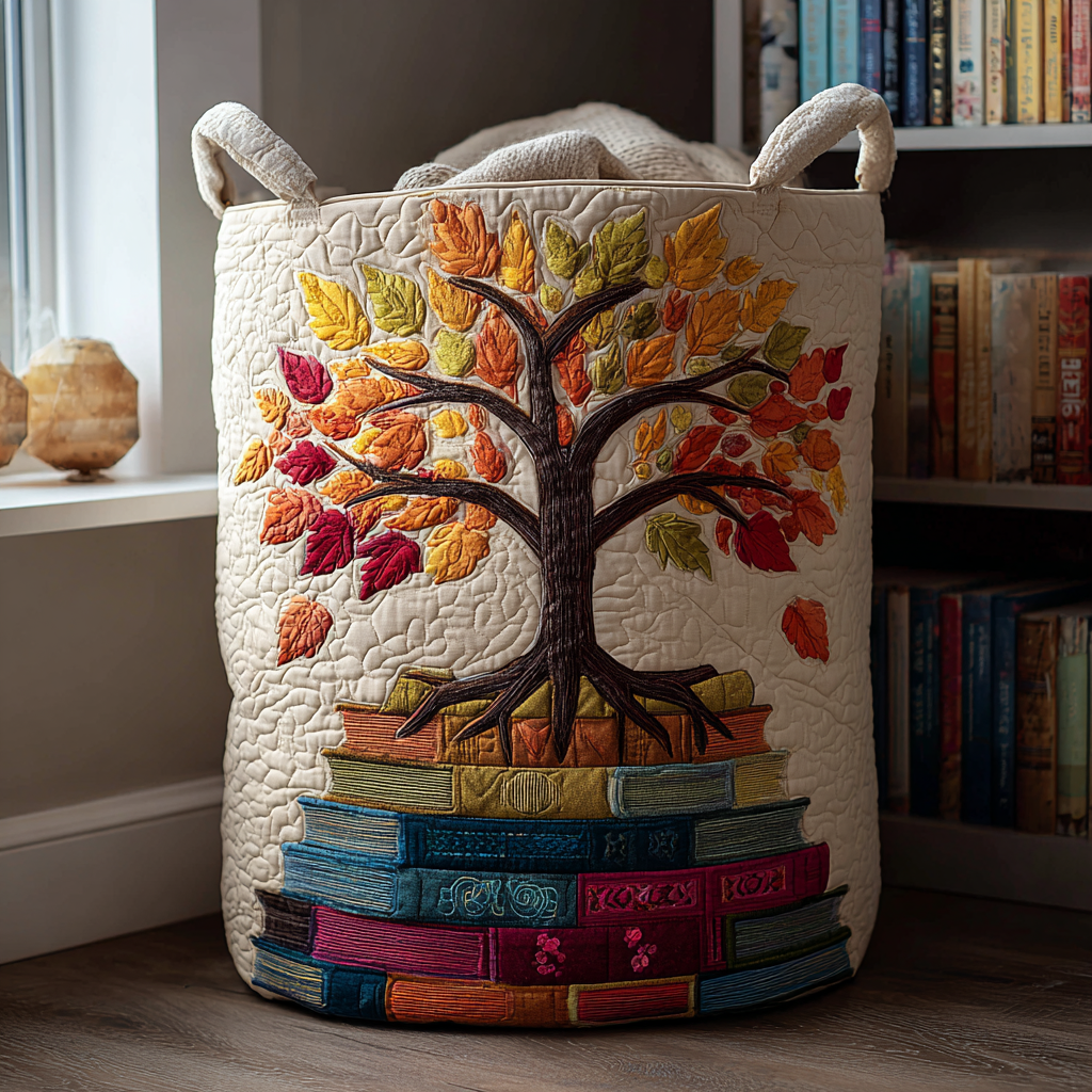 Nature Bloom Quilted Laundry Basket Home Decor Styles Book Gifts For Father's Day