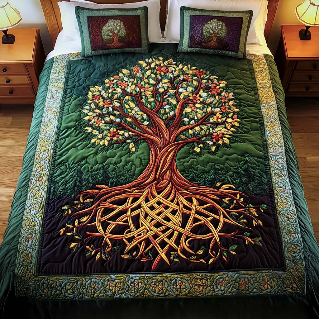Nature Harmony Quilted Bedding Set Bedroom Decor Ideas Tree Of Life Gifts For Women
