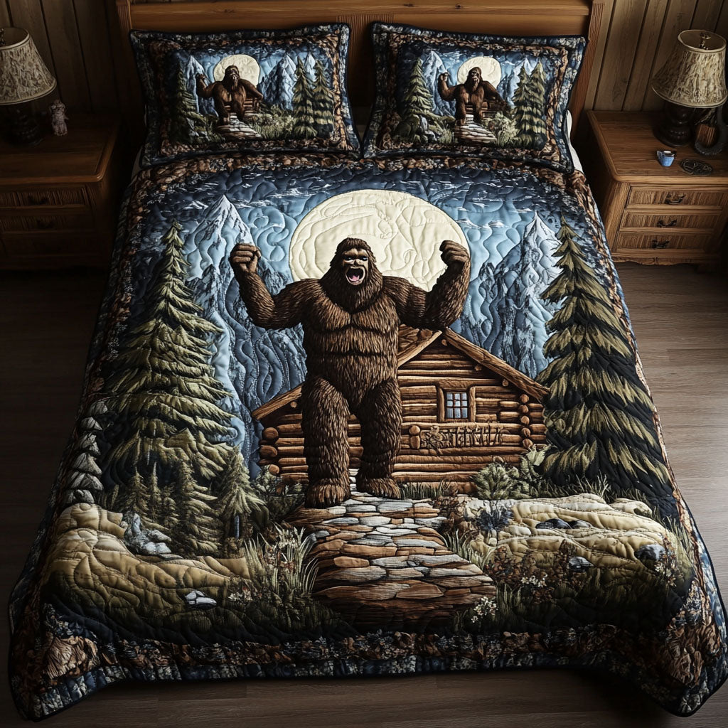 Nature Legend Quilted Bedding Set Cute Bedsheets Gifts For Bigfoot Lovers