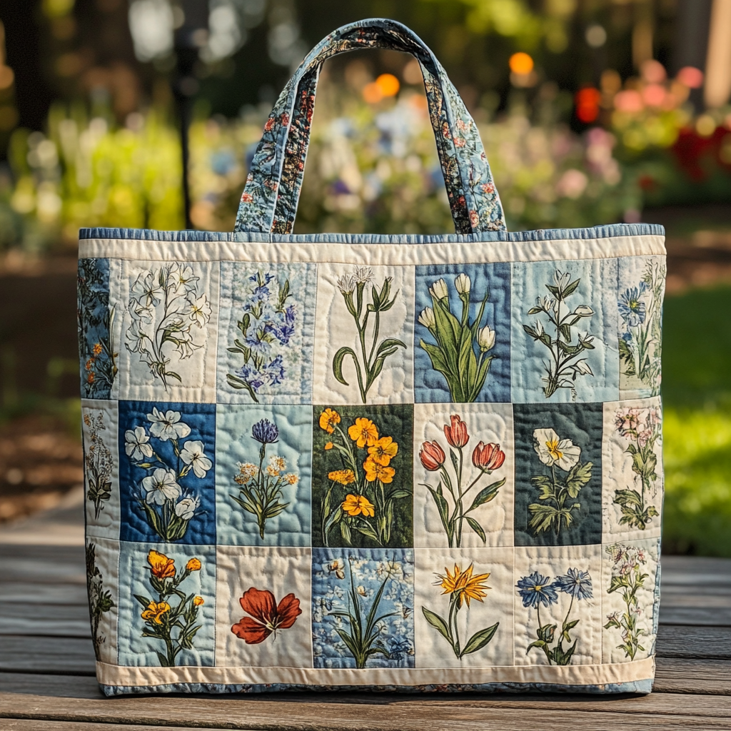 Nature Patch Quilted Tote Bag Best Shoulder Handbags Best Mothersday Gifts