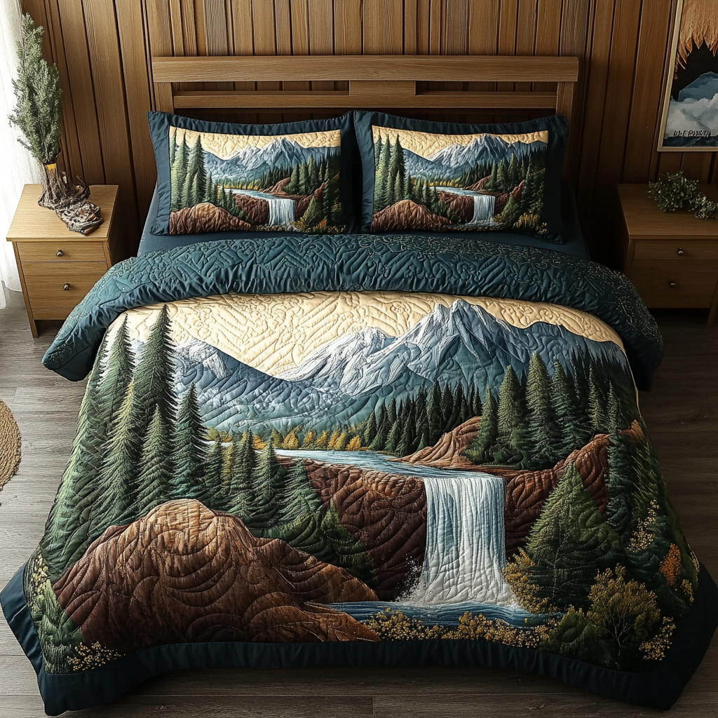 Nature Rest Quilted Bedding Set Aesthetic Room Decor Mothers Day Gift For Friends