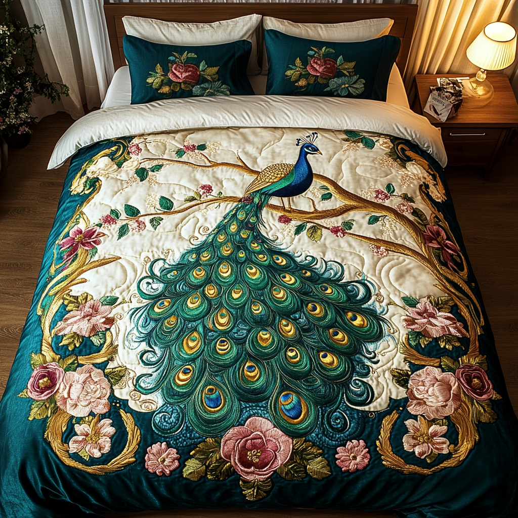 Nature Splendor Quilted Bedding Set Best Comforter Sets Awesome Peacock Gift Ideas