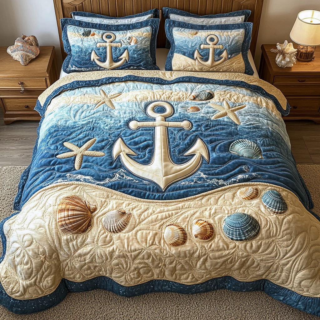 Nautical Anchor Quilted Bedding Set Best King Bedding Sets Anchor Gift Ideas