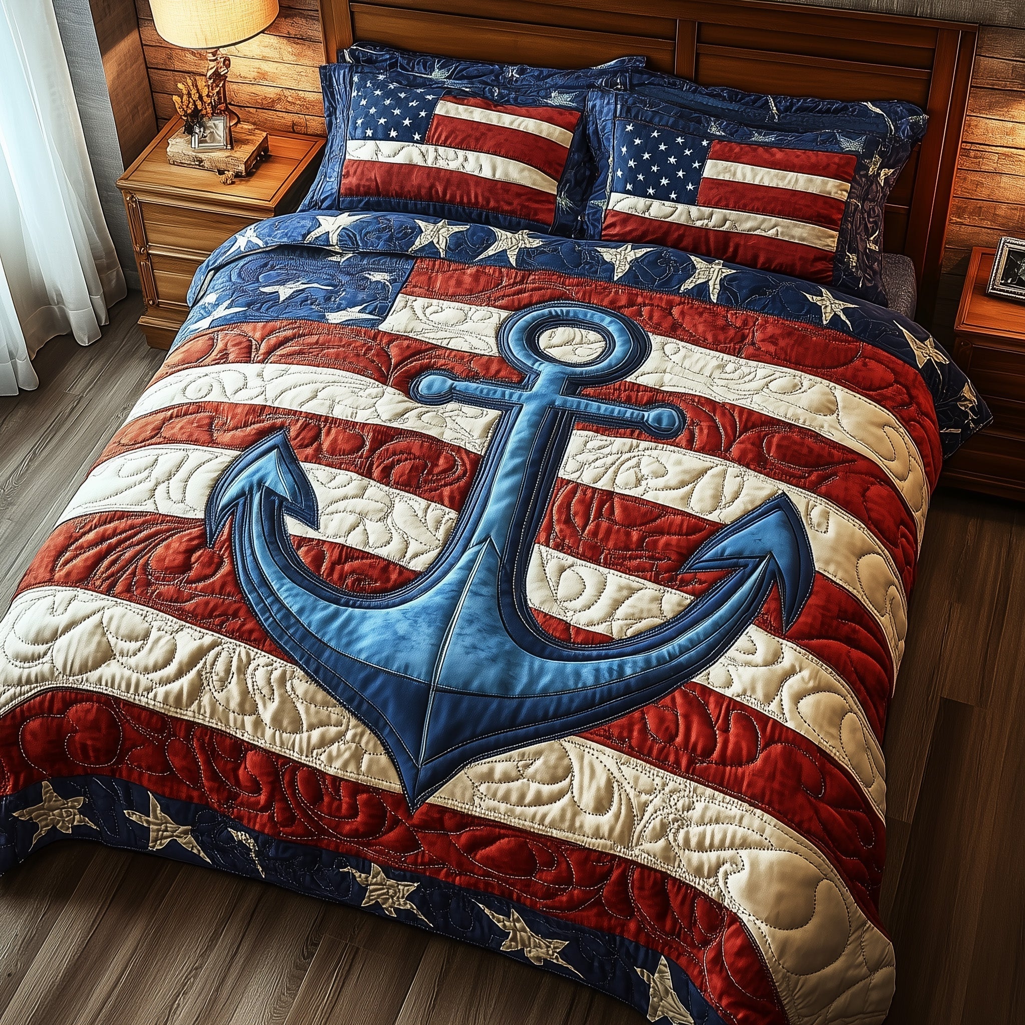 Nautical Anchor Quilted Bedding Set Boho Bedroom Ideas Anchor Themed Gifts