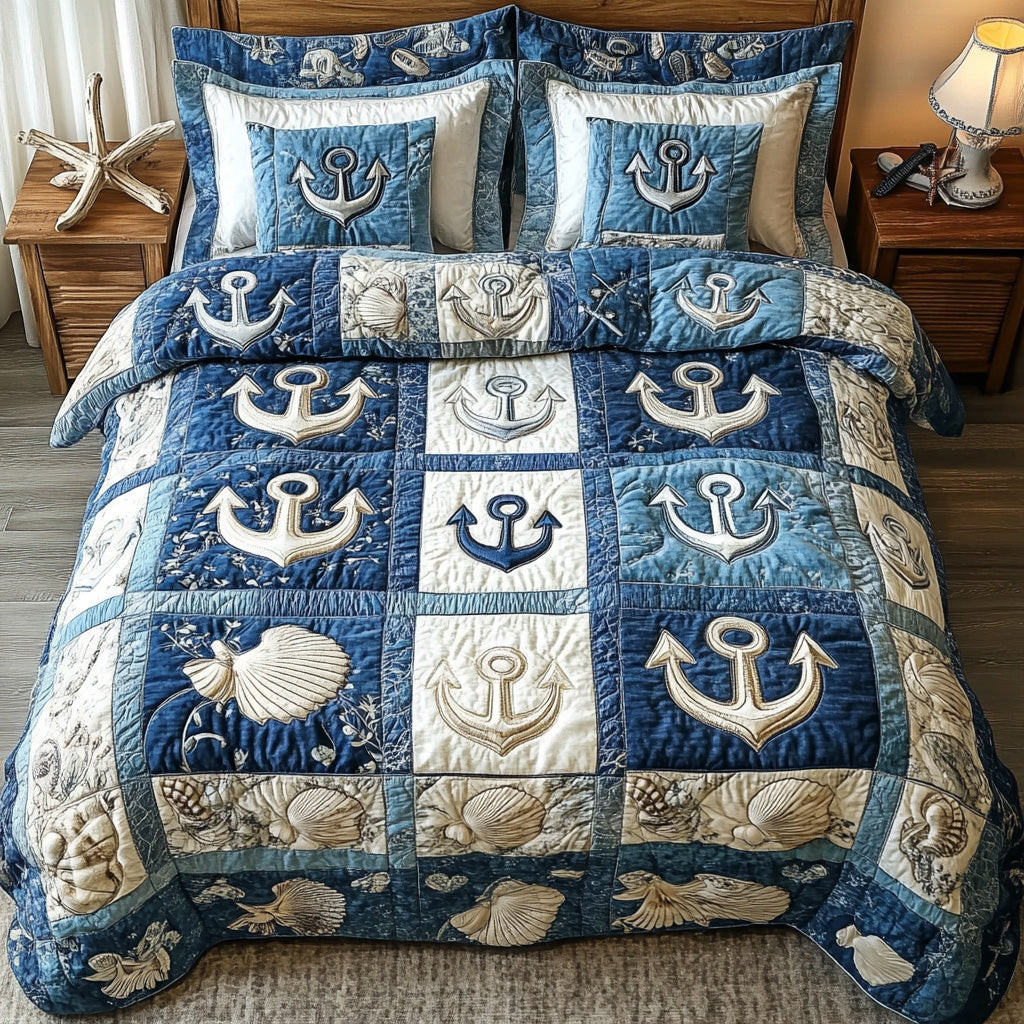 Nautical Anchor Quilted Bedding Set Unique Bed Sheets Best Themed Anchor Gifts