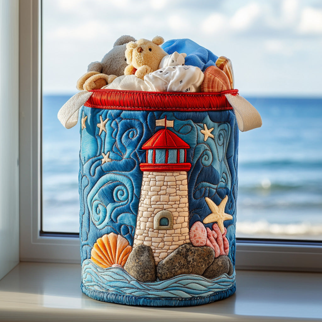 Nautical Light Charm Quilted Laundry Basket Folding Laundry Hamper Suggestions For Housewarming Gifts