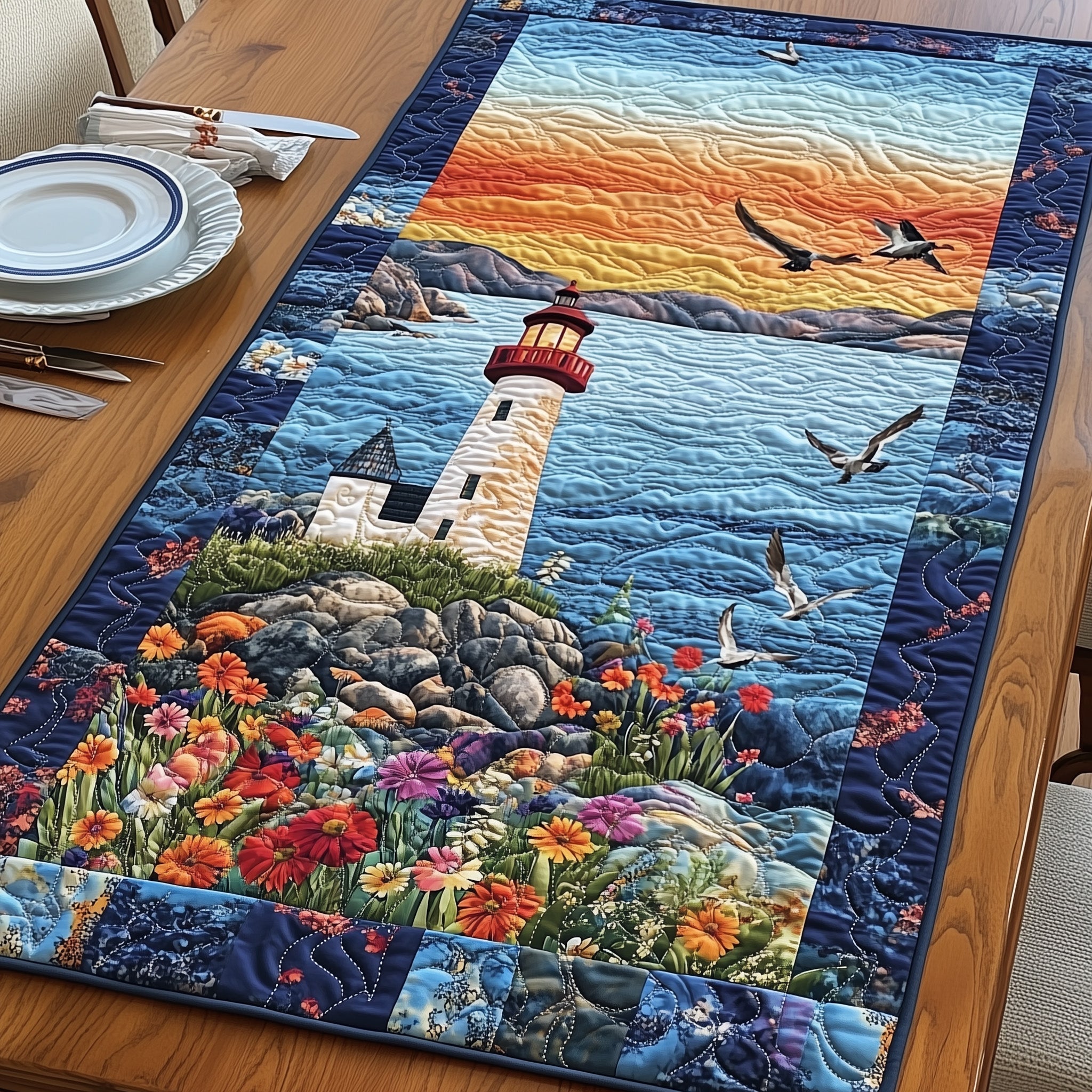 Nautical Lighthouse Quilted Table Runner Target Table Runner Lighthouse Presents