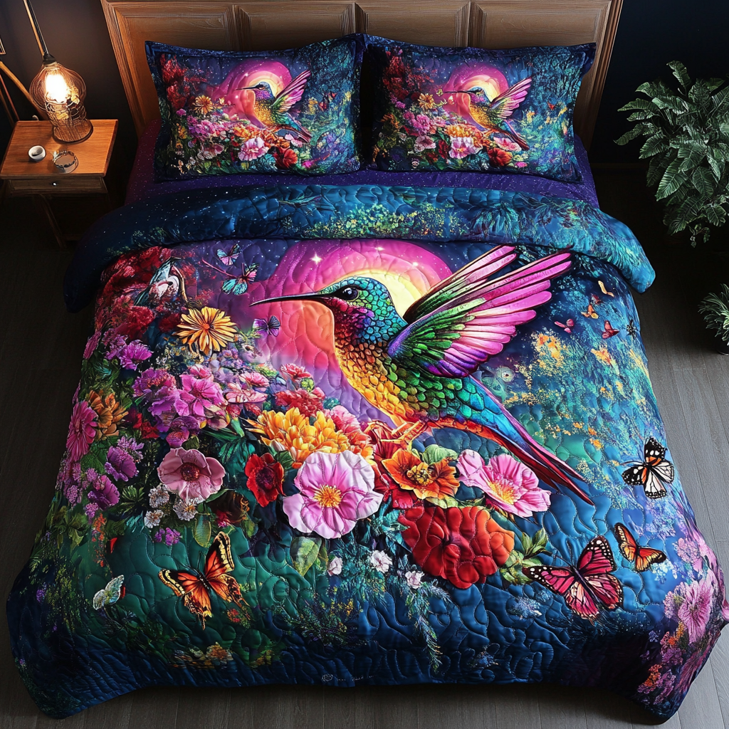Nectar Dreams Quilted Bedding Set Best Bedspread Set Hummingbird Gift Ideas