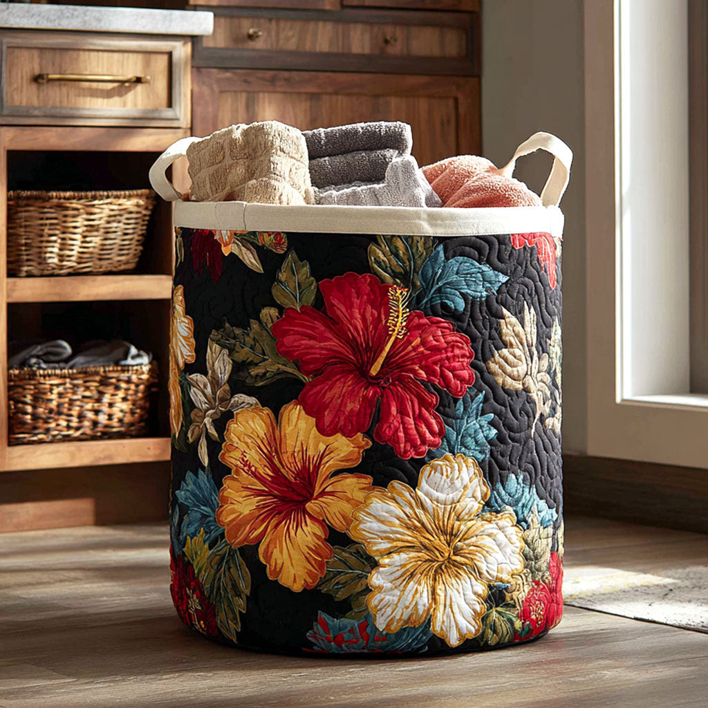 Night Blossom Quilted Laundry Basket Storage Basket Thoughtful Gifts For Mom