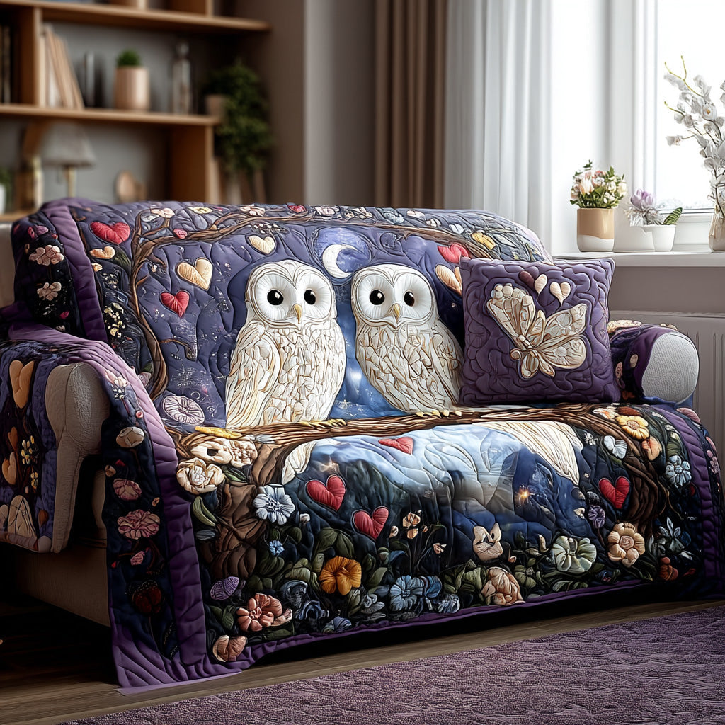 Nightfall Owls Quilted Sofa Cover Best Sofa Covers Gifts For Valentine