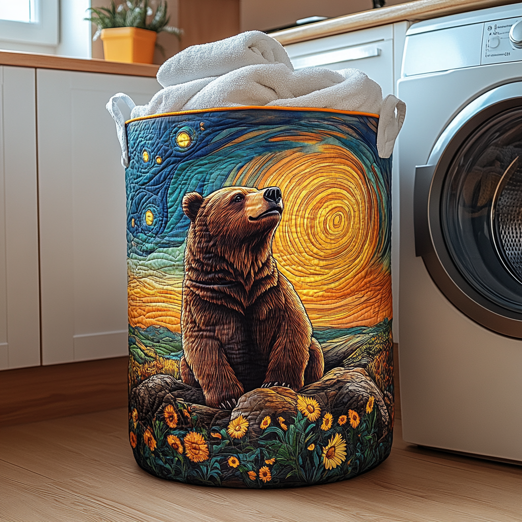 Noble Bear Quilted Laundry Basket Best Hampers Gifts For Bear Lovers