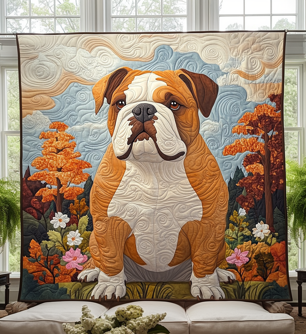 Noble Bulldog Guardian Quilted Blanket Great Bed Sets Bulldog Lover Gifts