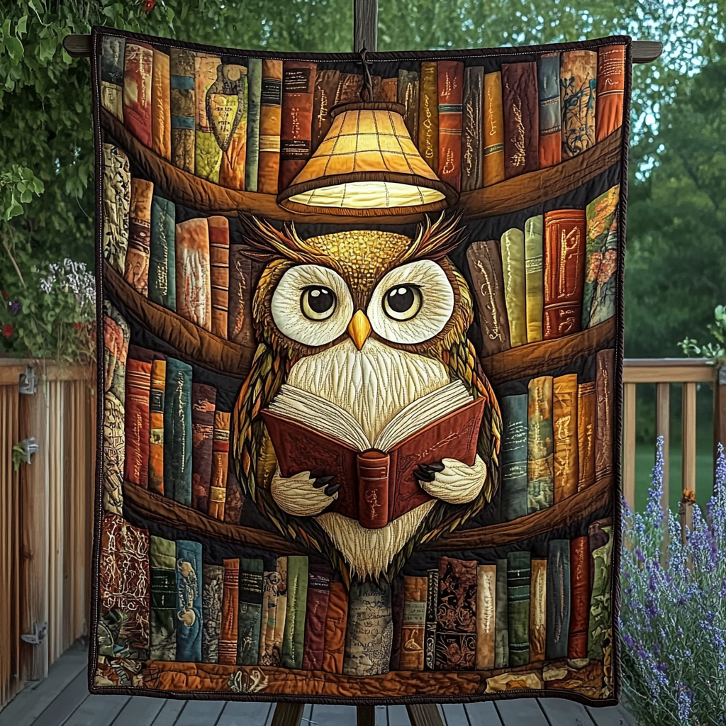 Nocturnal Knowledge Quilted Blanket Aesthetic Room Decor Book Themed Birthday Gifts