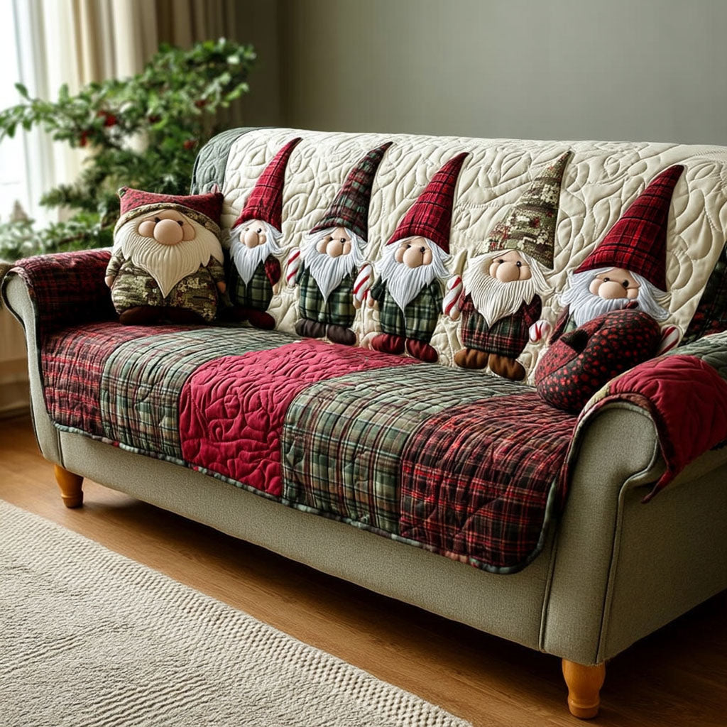Nordic Beard Trio Quilted Sofa Cover Holiday Living Christmas Decor Christmas Presents