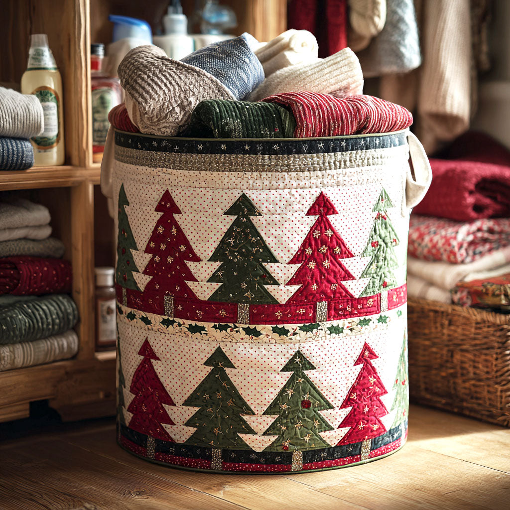 Nordic Pine Rows Quilted Laundry Basket Best Laundry Basket Xmas Gifts For Mother In Law