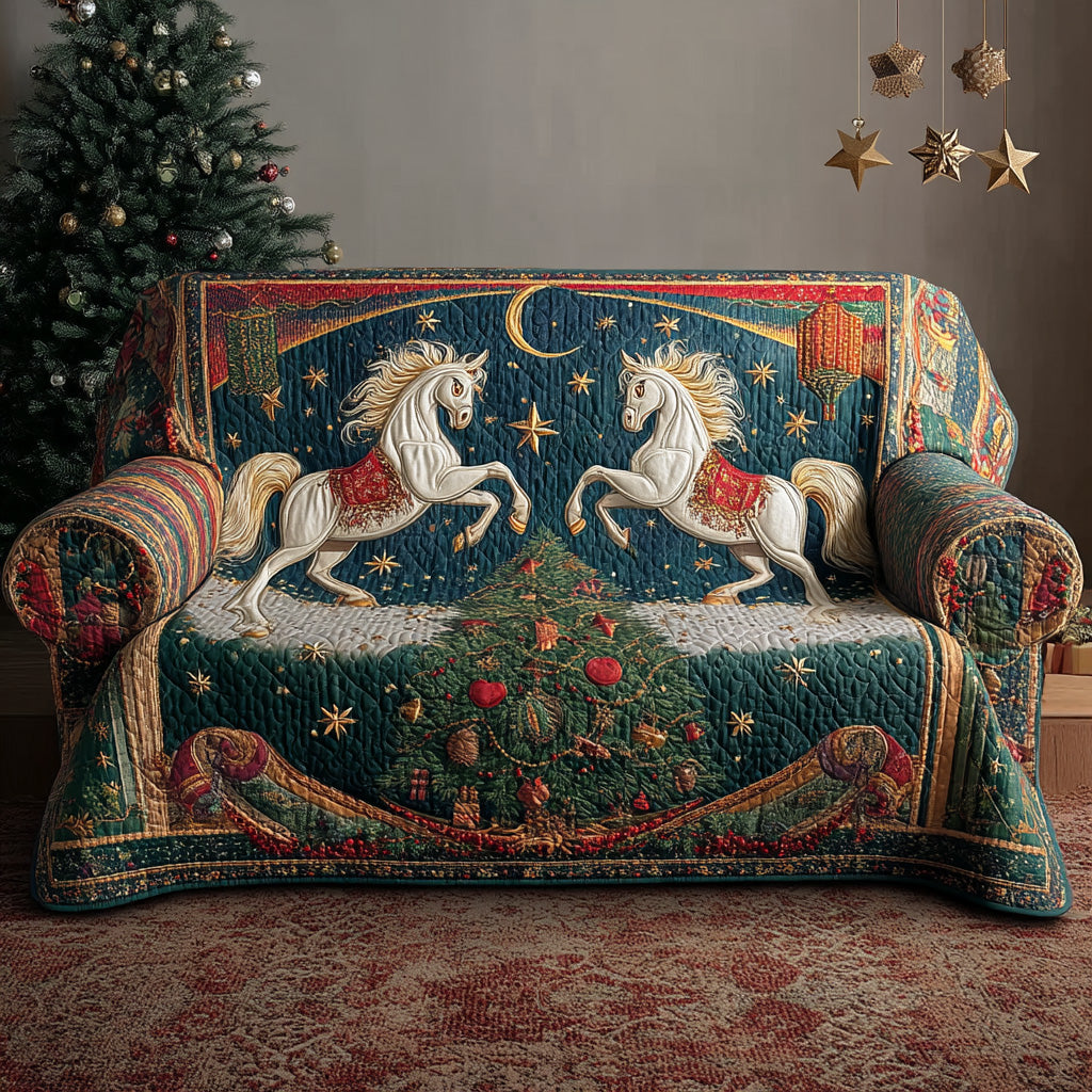 North Valley Horses Quilted Sofa Cover Christmas Sofa Covers Unique Gifts For Horse Lovers