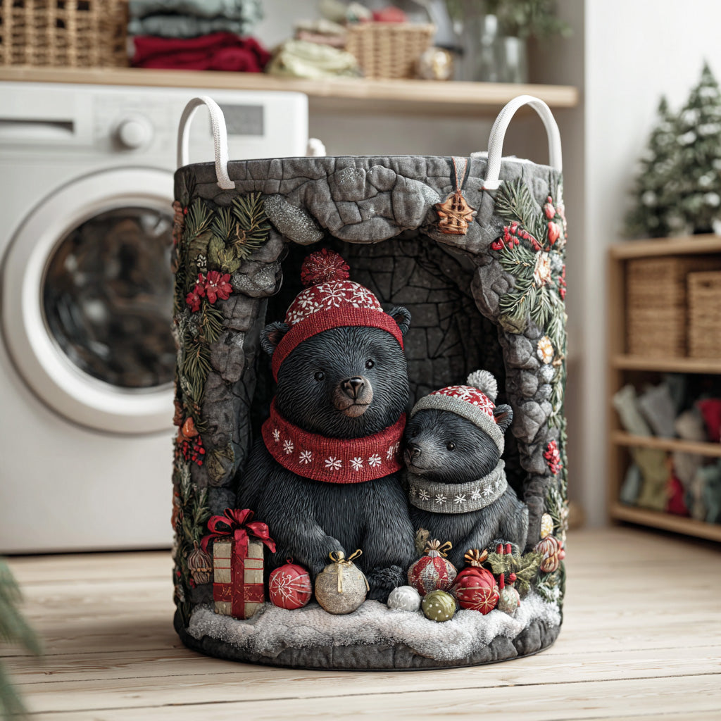 Northern Bear Spirit Quilted Laundry Basket Unique Cool Laundry Basket Christmas Presents For Relatives