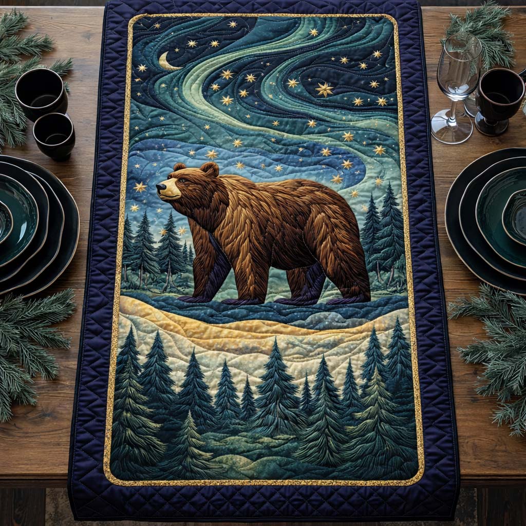Northern Serenity Quilted Table Runner Dining Room Table Toppers Bear Theme Gifts