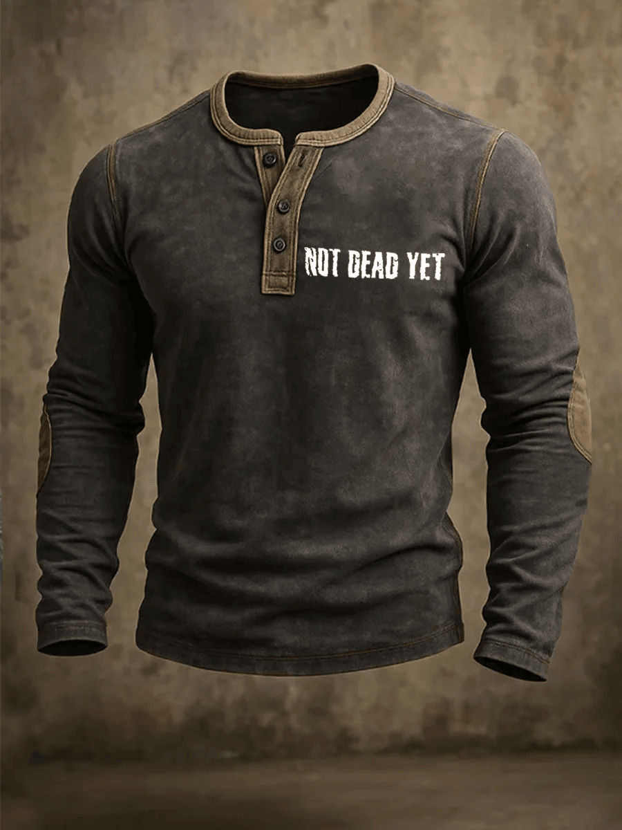 Not Dead Yet Veteran Men's Long Sleeve Shirt Cool Veteran Clothing Gifts For Brothers - Image 4