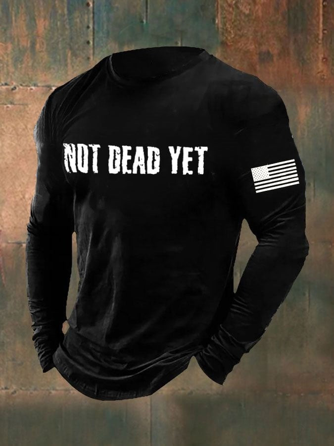 Not Dead Yet Veteran Men's Long Sleeve Shirt Cool Veteran Clothing Gifts For Brothers