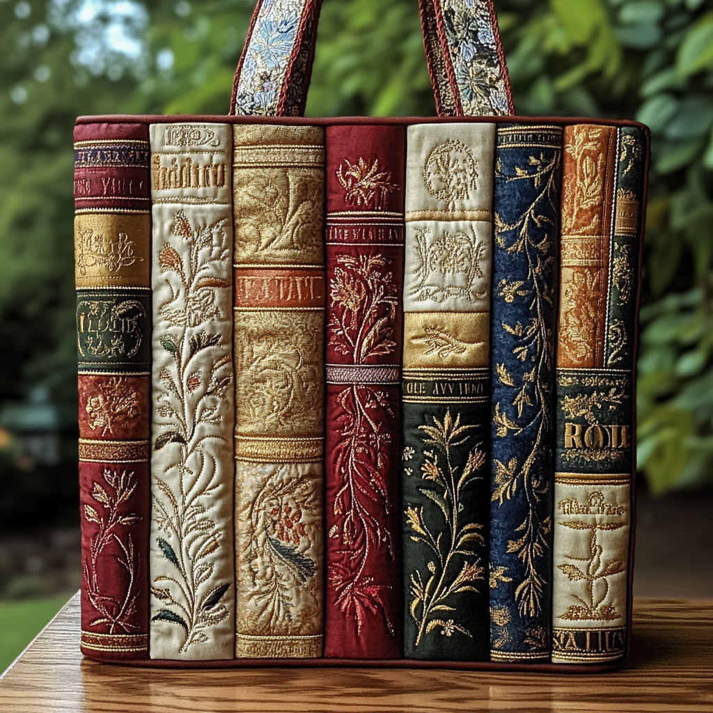 Novel Design Quilted Tote Bag Best Handbag For Everyday Use Cool Gifts For Book Lovers