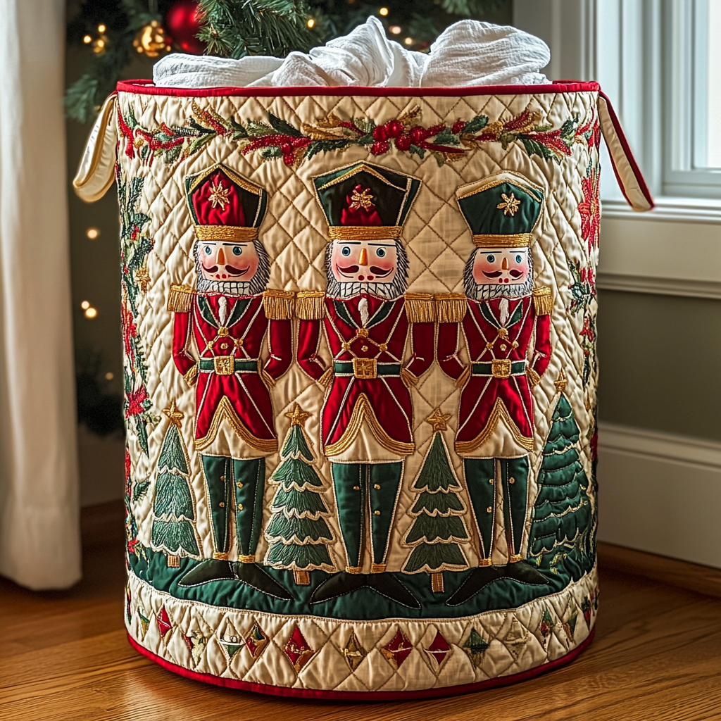 Nutcracker Classic Quilted Laundry Basket Best Laundry Hamper Xmas Gift For Daughter In Law