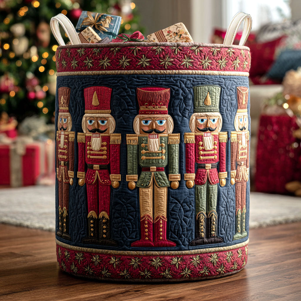 Nutcracker Parade Quilted Laundry Basket Home Decor Items Christmas Daughter Gifts