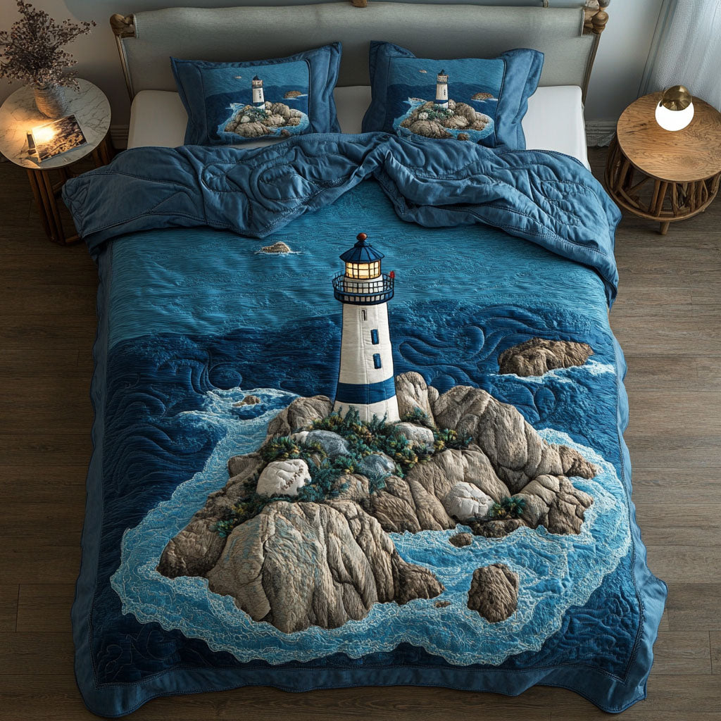 Ocean Beacon Quilted Bedding Set Cute Sheet Sets Best Lighthouse Gift Items