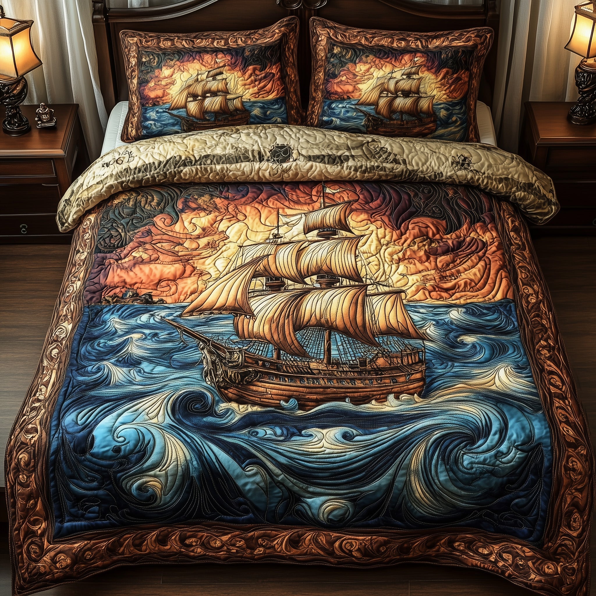Ocean Breeze Quilted Bedding Set Best King Bed Sheets Best Mothers Day Presents