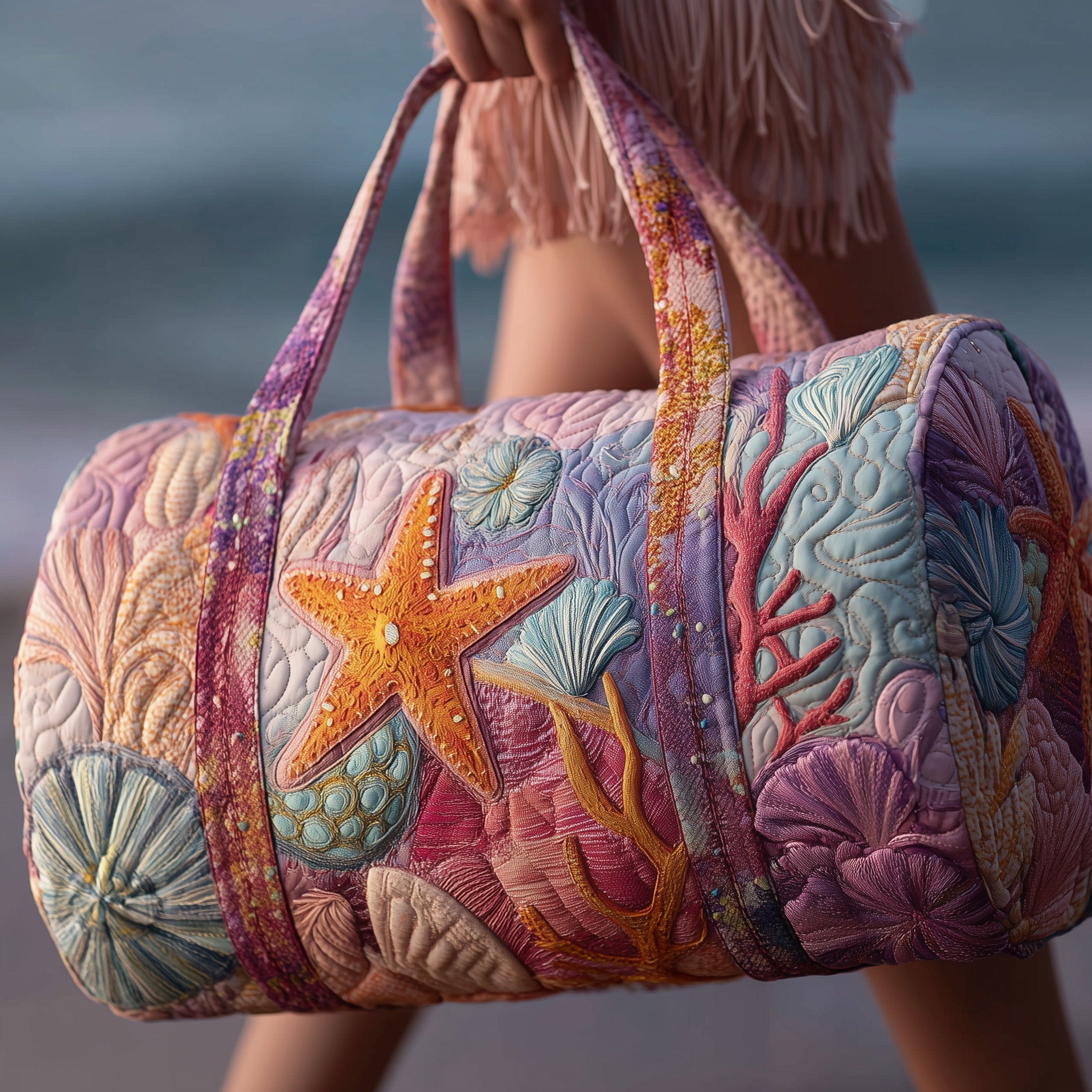 Ocean Breeze Quilted Duffle Bag Weekend Travel Bag Last Minute Mother's Day Gifts