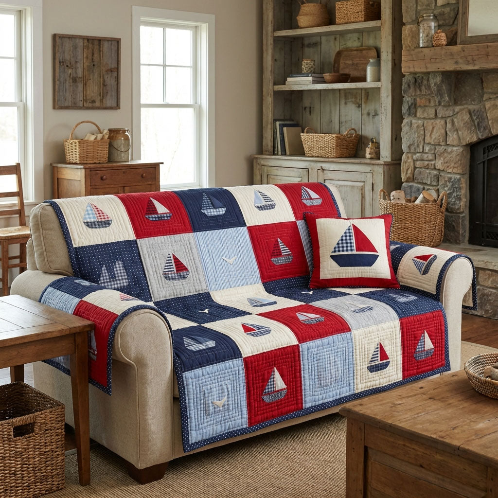 Ocean Breeze Quilted Sofa Cover Best Slipcovers Gift Ideas For Ocean Lovers