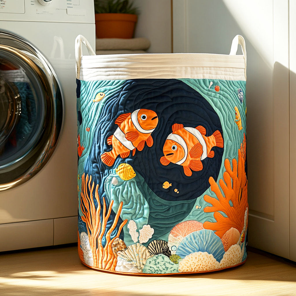 Ocean Clownfish Quilted Laundry Basket Home Decorations Last Minute Mothers Day Gifts