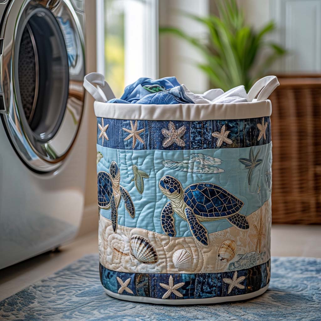 Ocean Drifter Quilted Laundry Basket Clothes Basket Great Presents For Mom