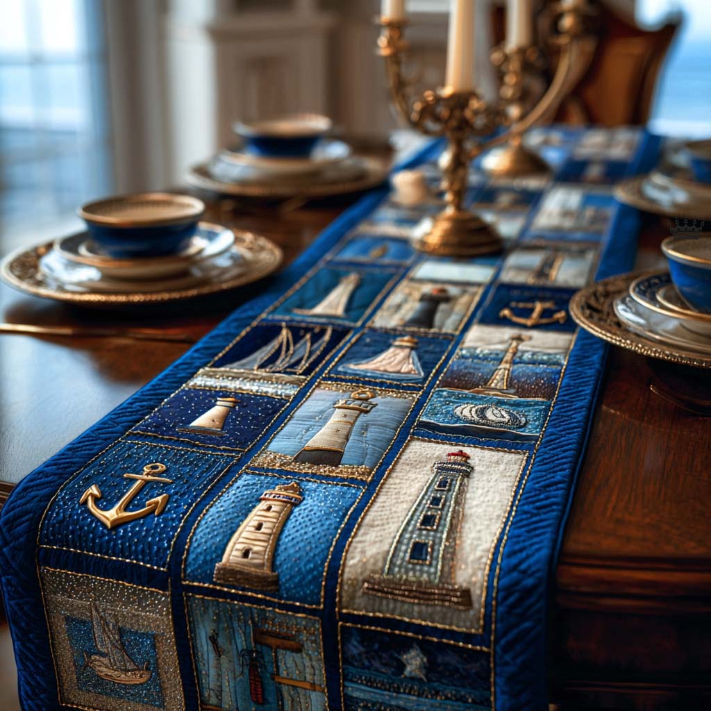 Ocean Gems Quilted Table Runner Coastal Table Runner Beach Lovers Gift Ideas