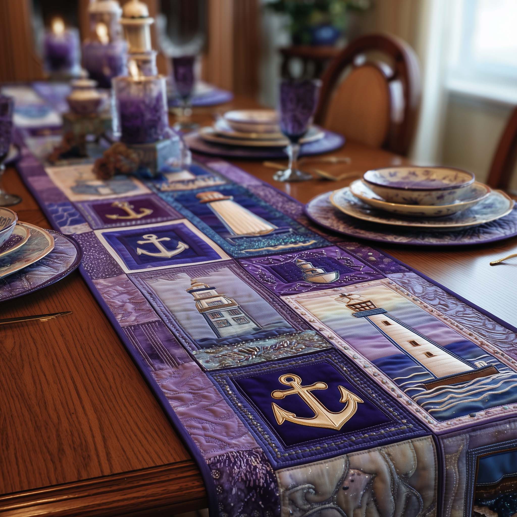 Ocean Gems Quilted Table Runner Ocean Themed Table Runners Gifts For Beach Lovers