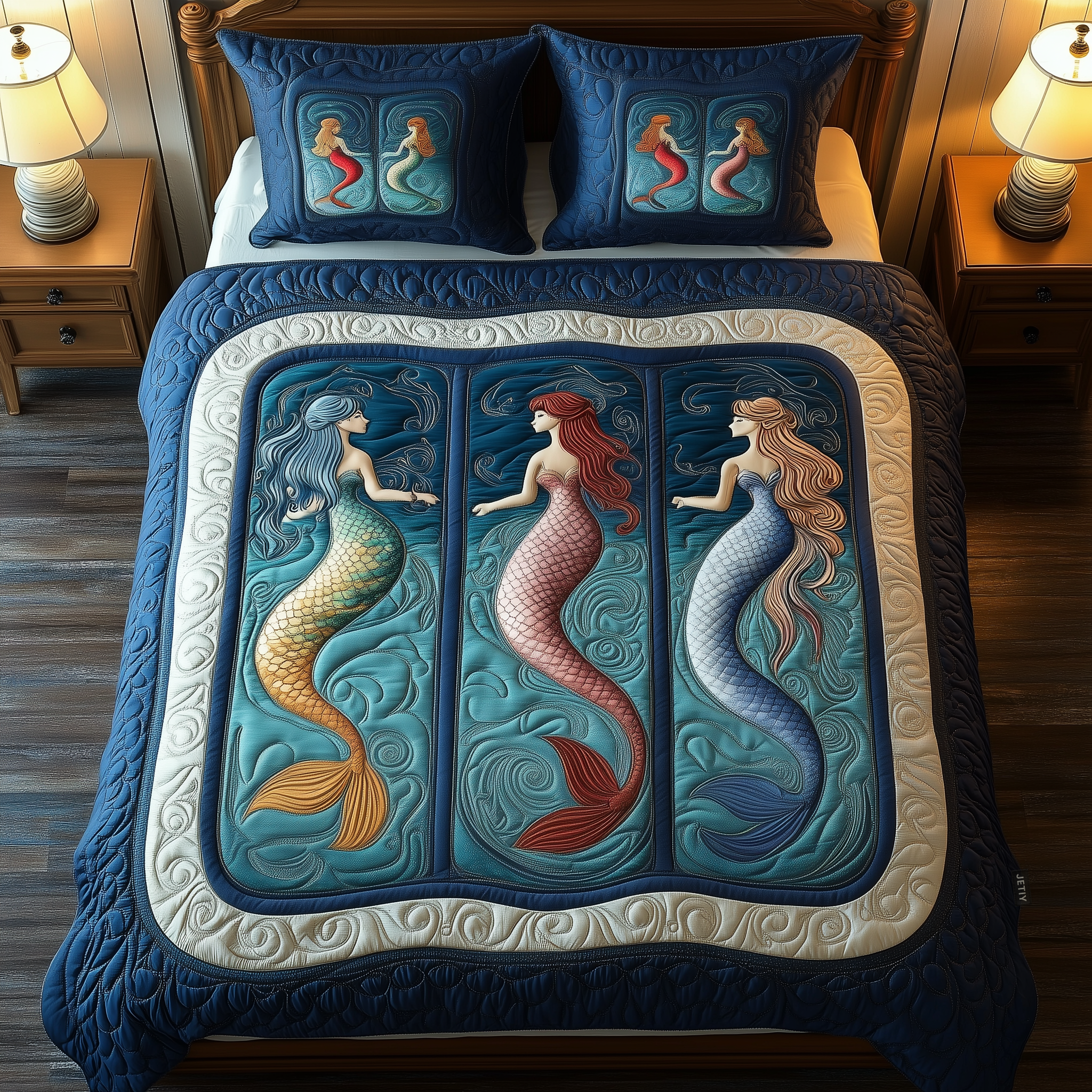Ocean Mermaid Paradise Quilted Bedding Set Bedroom Decor Ideas Mother's Day Gifts For Grandma