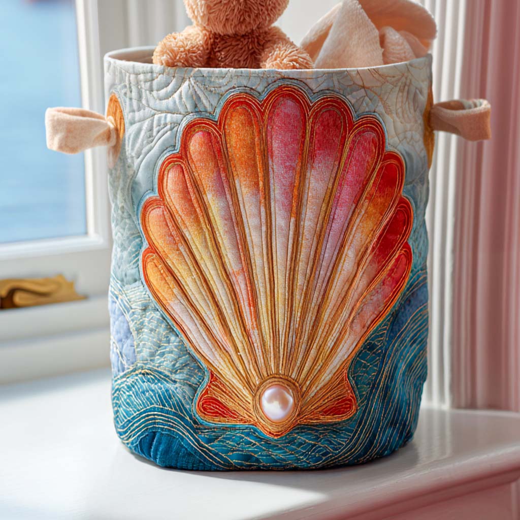 Ocean Pearl Magic Quilted Laundry Basket Foldable Hamper Best Housewarming Presents
