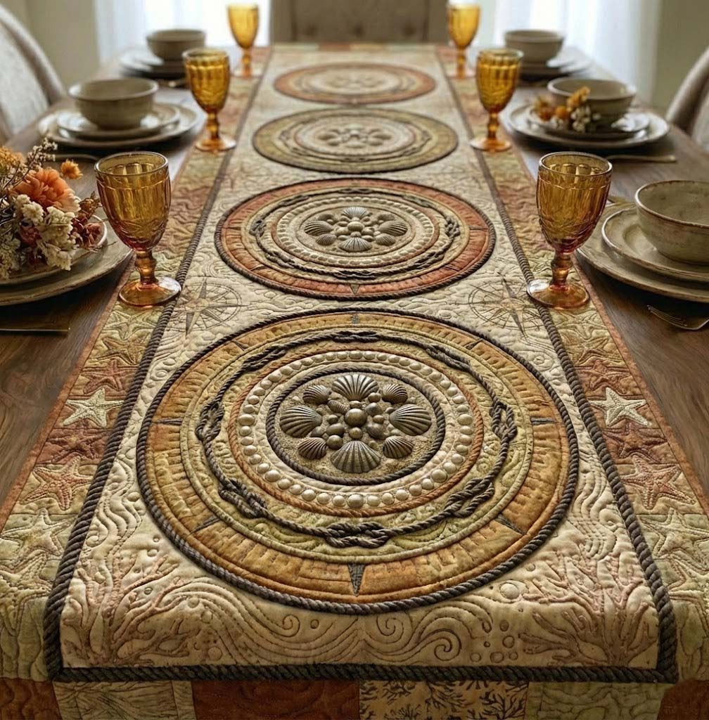 Ocean Treasures Quilted Table Runner Ocean Table Runner Gifts For Sea Lovers