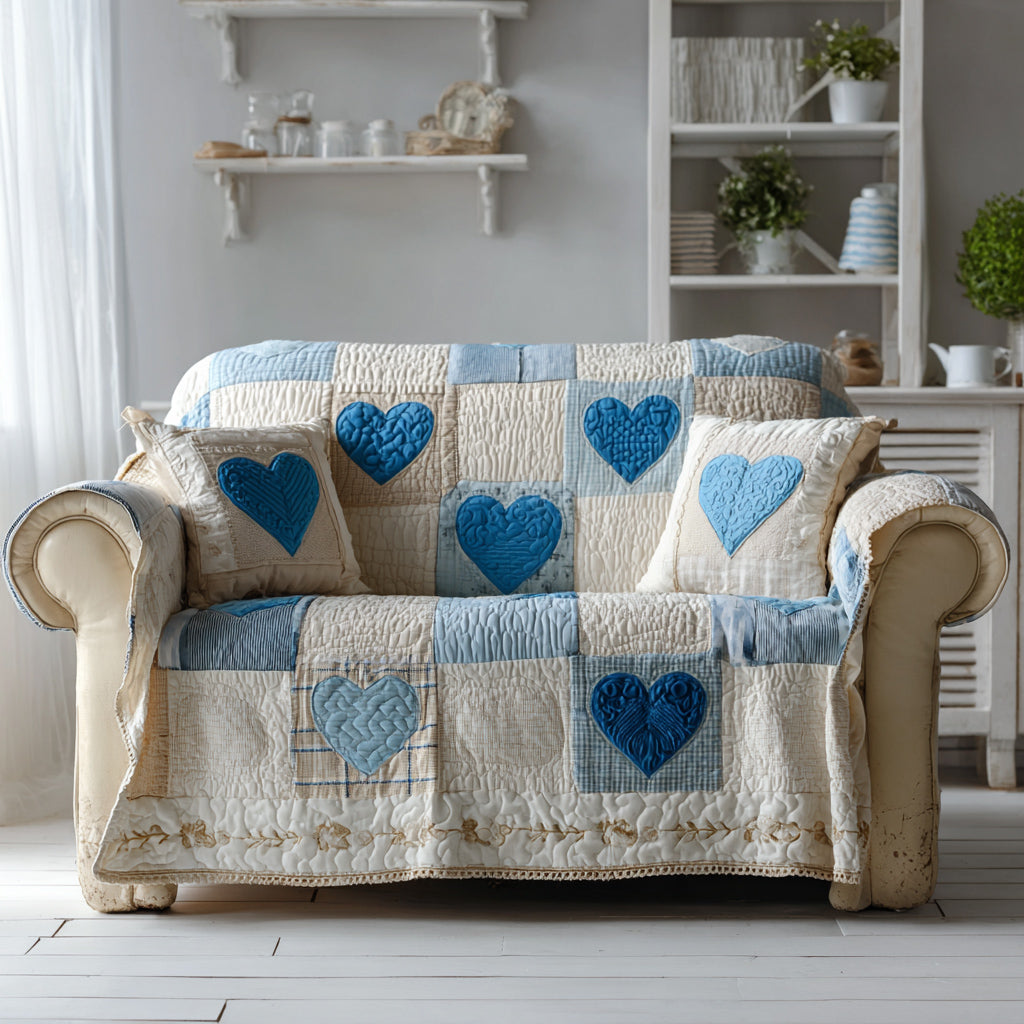 Ocean Valentine Love Quilted Sofa Cover Sofa Cover Slipcover Valentine Day Gifts For Wife