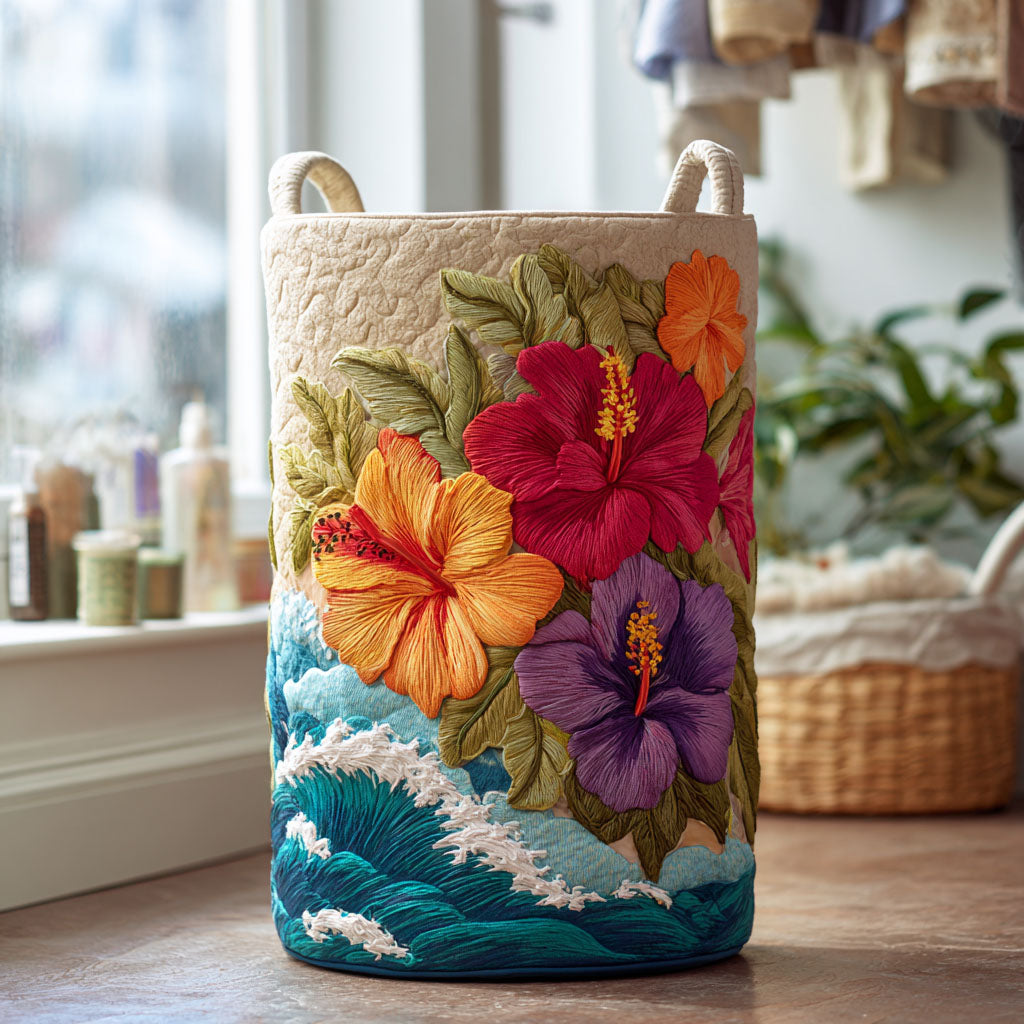 Ocean Whisper Quilted Laundry Basket Unique Laundry Hamper Ideas Best Housewarming Presents