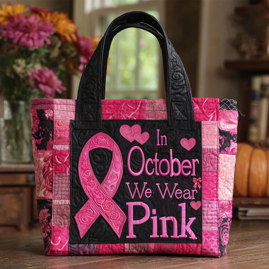 October Pink Pride Quilted Tote Bag Best Totes For Women Gifts For Your Mom