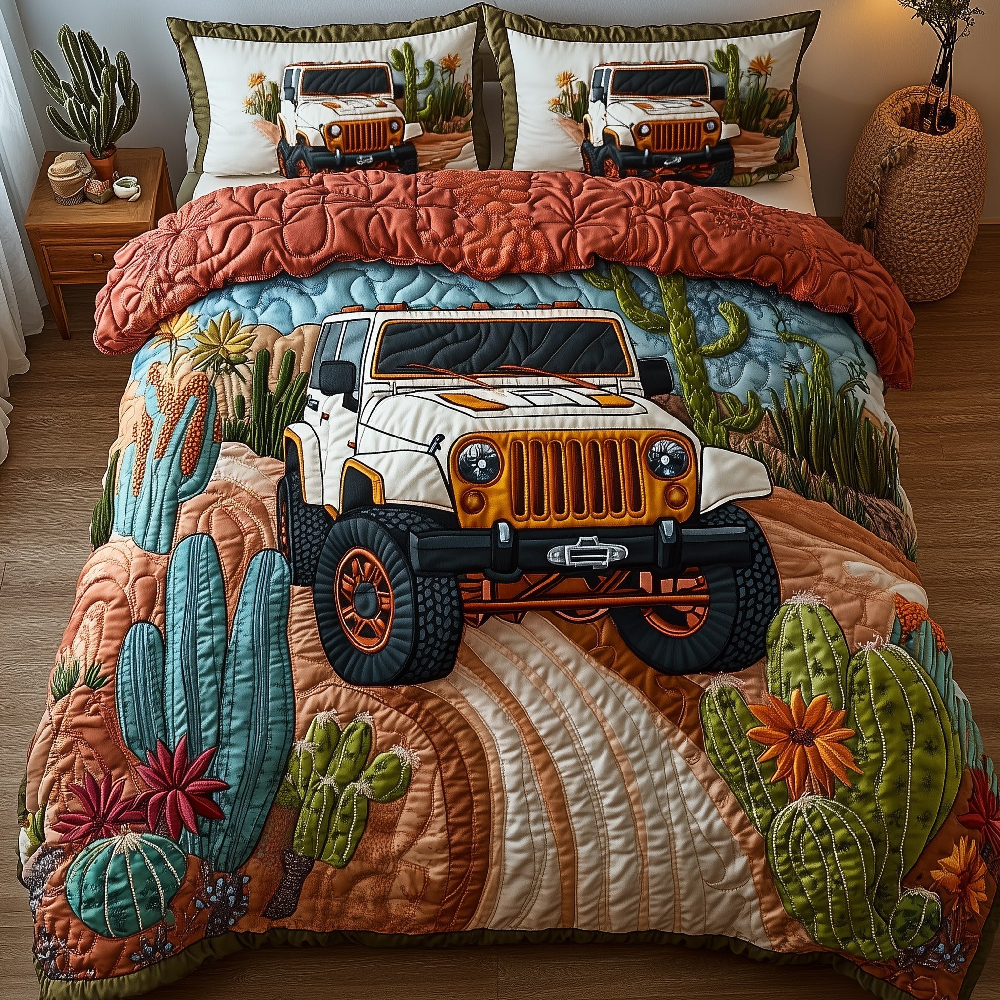 OffRoad Legends Quilted Bedding Set Bedroom Decor Special Step Dad Gifts