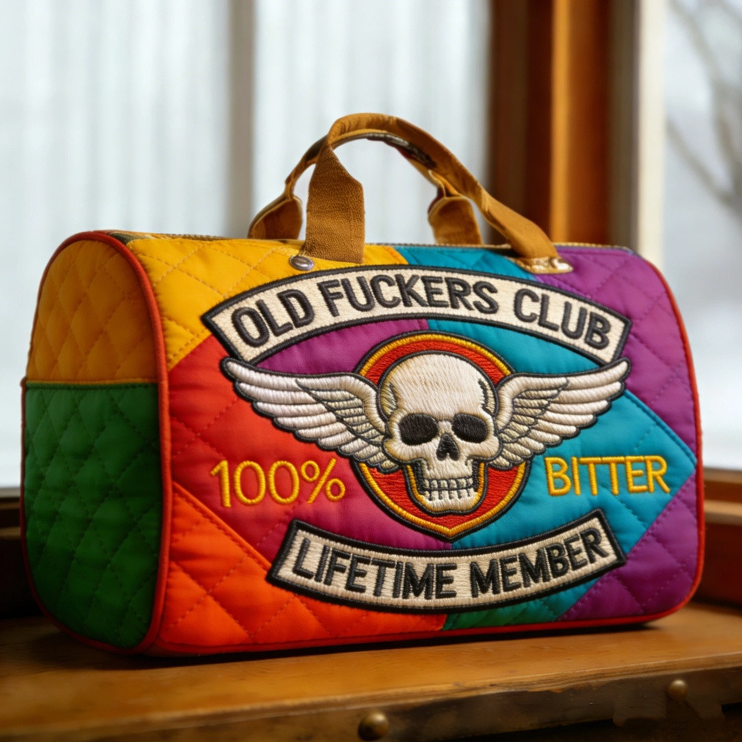 Old Fuckers Club Lifetime Member Quilted Duffle Bag Best Duffle Bags For Travel Gifts