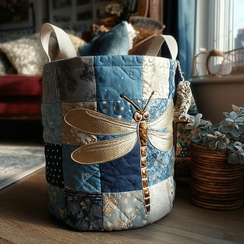 Opal Wings Quilted Laundry Basket Clothes Hamper Cool Gifts For Dragonfly Lovers