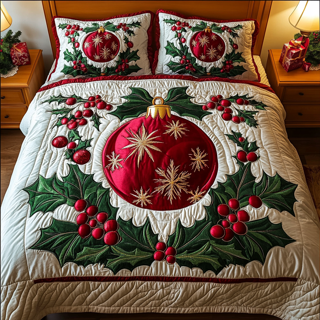 Ornament Delight Quilted Bedding Set Holiday Duvet Covers Best Holiday Gifts 2026