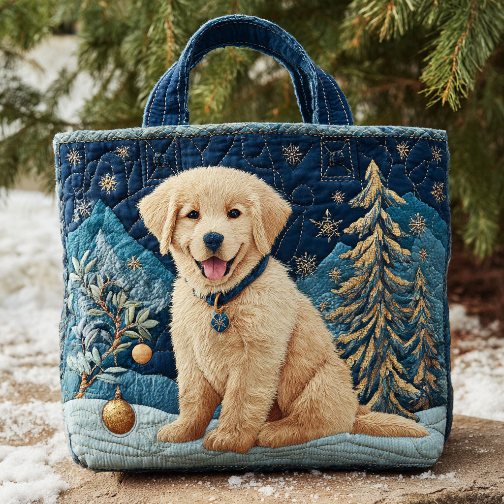 Ornament Golden Retriever Quilted Tote Bag Popular Designer Totes Mother In Law Christmas Gift