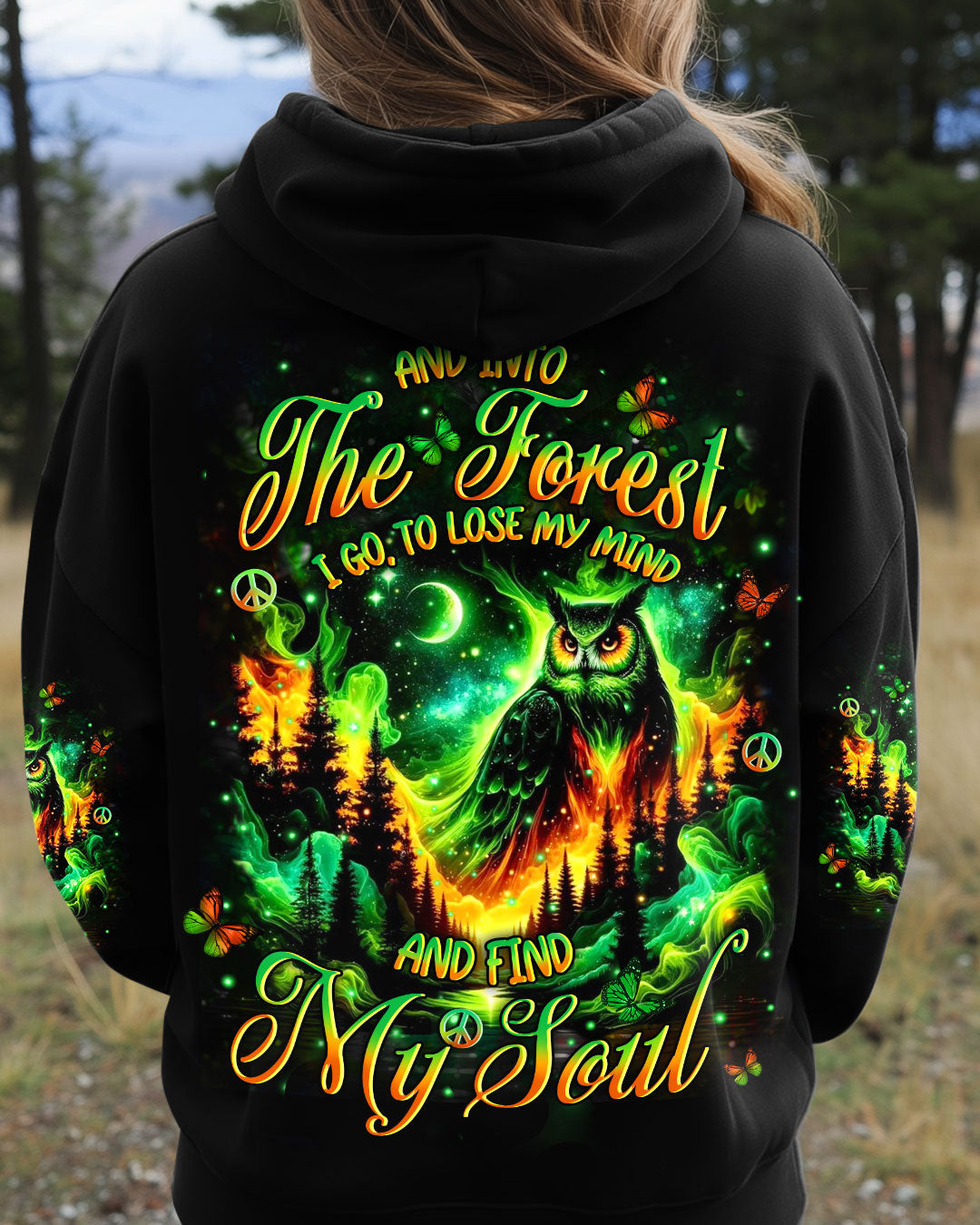 Owl And Into The Forest Hoodie Nature And Soul Inspirational Pullover Gift For Women - Image 2